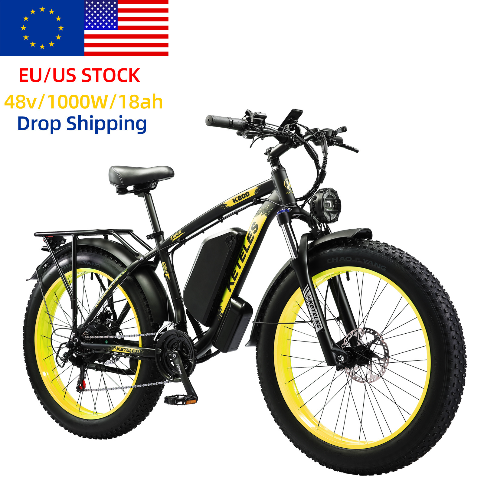 KETELES 2024 Electric Bike Manufacturer 1000w 48v Electric Bicycle Wholesale 18ah Fat Tire Ebike For Free Shipping