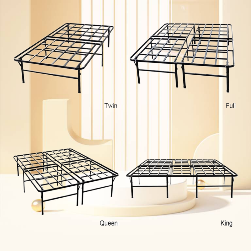 Wholesale Hotel Double Bed Base Queen Folding King Size Soft Steel Bed Frame Storage Platform Mattress Base