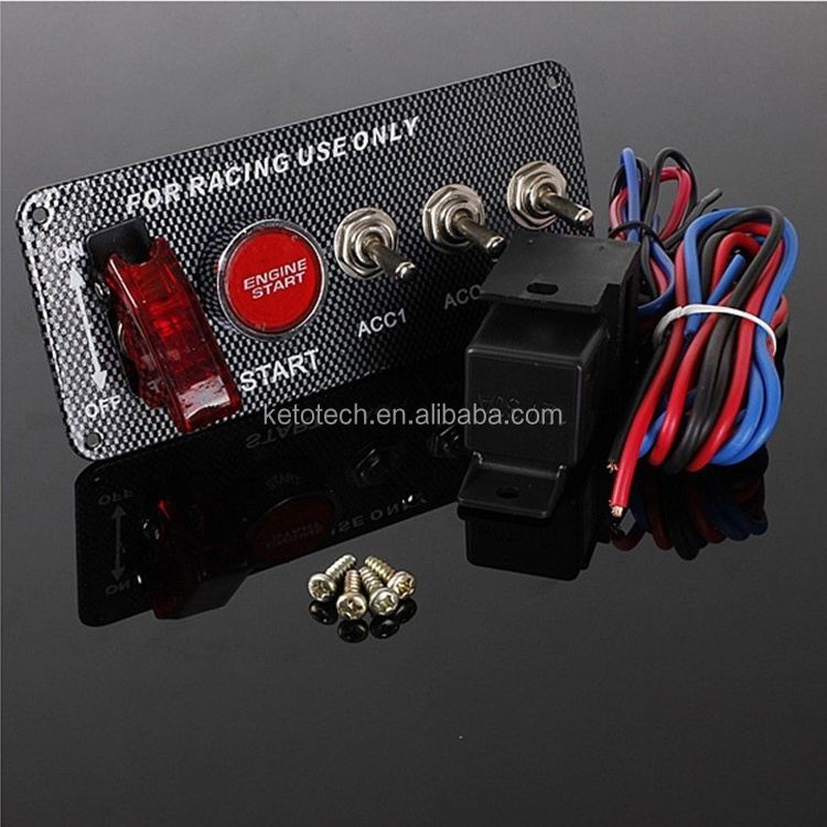 12V Racing car ignition Switch Panel with Engine Start Push Button