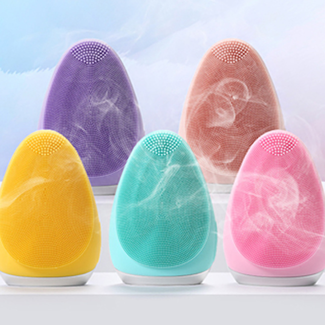 RTS Silicone Spin Skin Scrubber Electric Sonic Facial Brush Cleaner USB Rechargeable Face Cleansing Brush