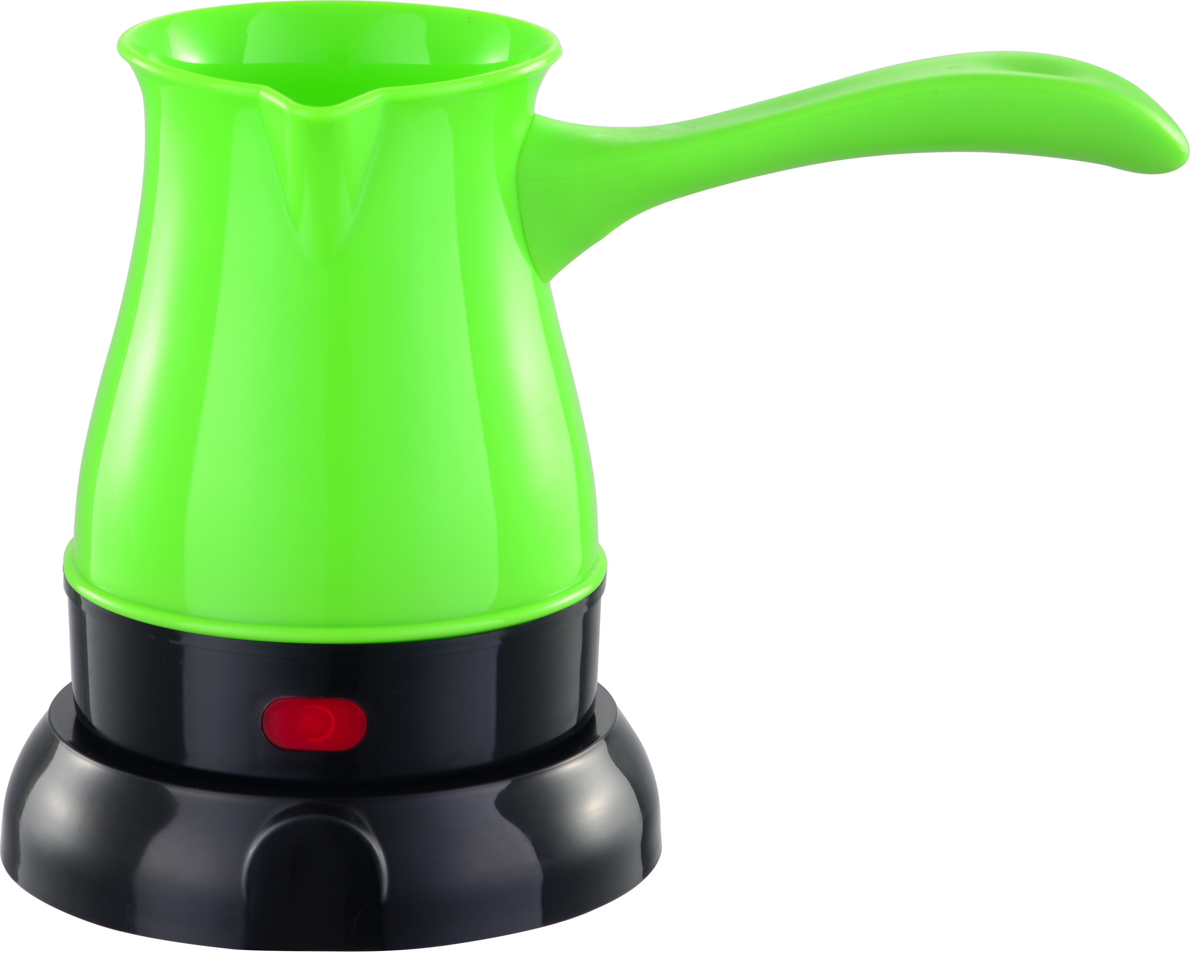 Green color 0.3L Mini Size plastic coffee pot with durable material