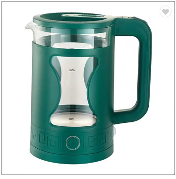 Green color glass electric kettle with concealed heating element 1.5L