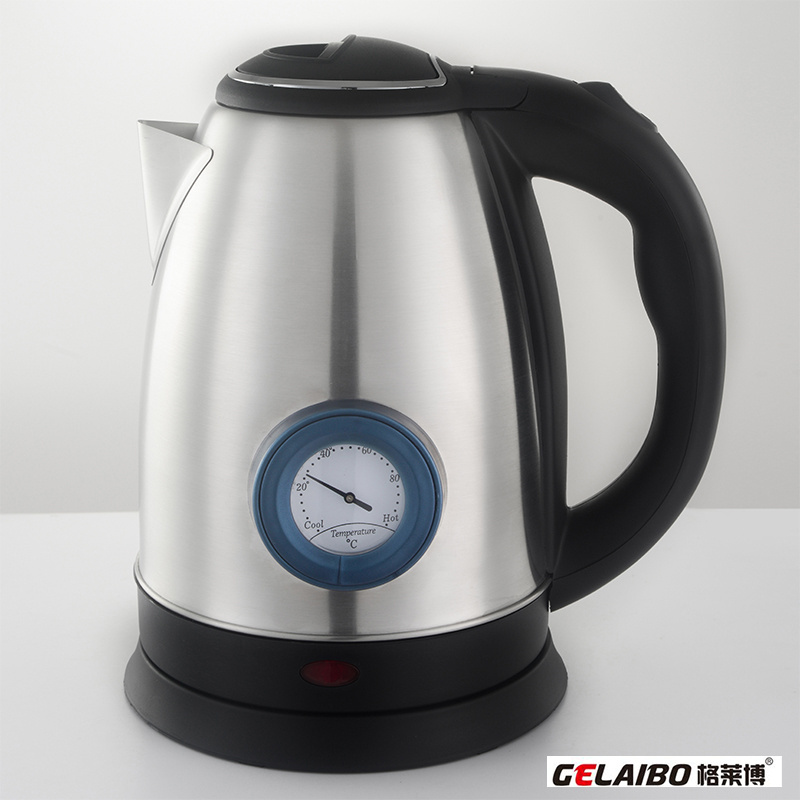 1.8L Stainless Steel Round Thermometer  Electric Tea Kettle