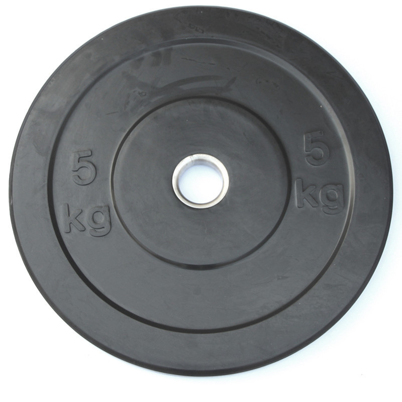 5-25kg (25 Lb) Black Rubber Fitness Lifting Barbell Plates Kg Lbs Weight Plates for Free Weights