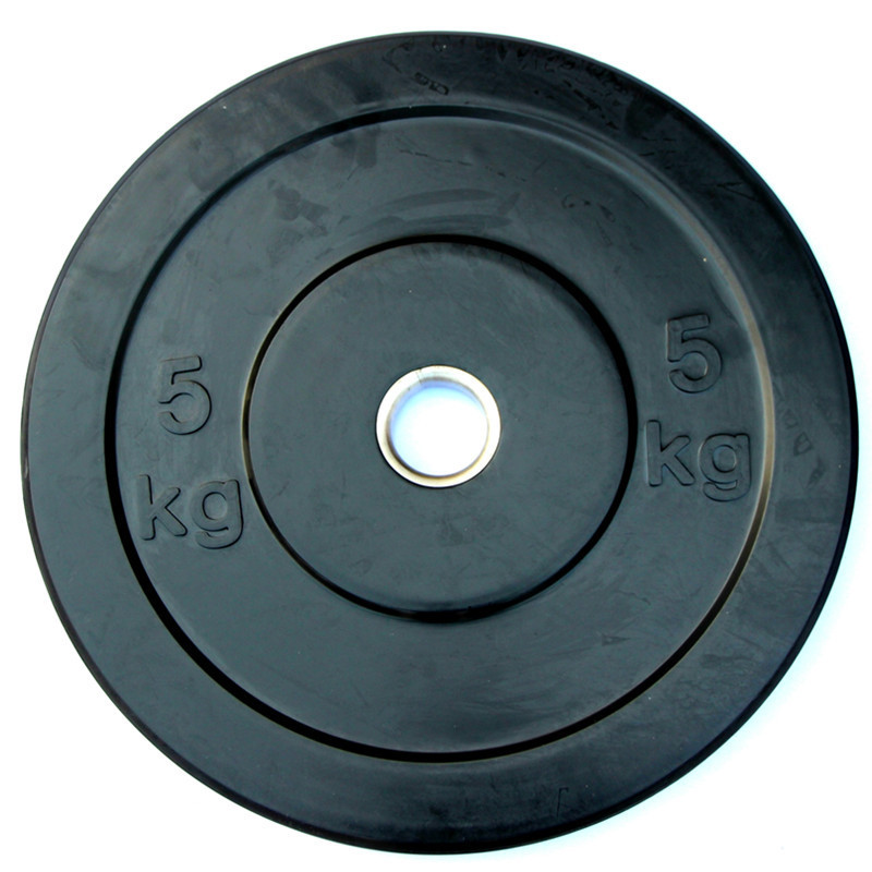 5-25kg (25 Lb) Black Rubber Fitness Lifting Barbell Plates Kg Lbs Weight Plates for Free Weights