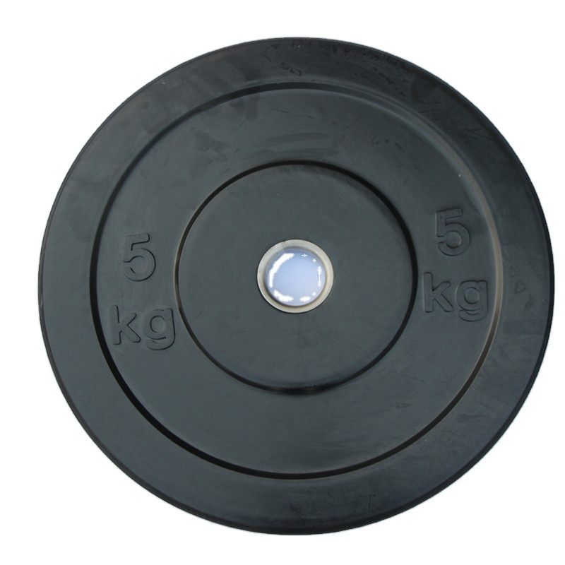 5-25kg (25 Lb) Black Rubber Fitness Lifting Barbell Plates Kg Lbs Weight Plates for Free Weights