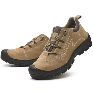 OEM Industrial Non-slip Light Weight Toe Guard Comfortable Steel Toe Leather Working Labor Safety Shoes