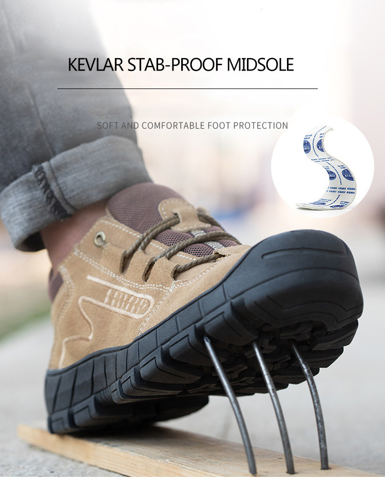 OEM Industrial Non-slip Light Weight Toe Guard Comfortable Steel Toe Leather Working Labor Safety Shoes