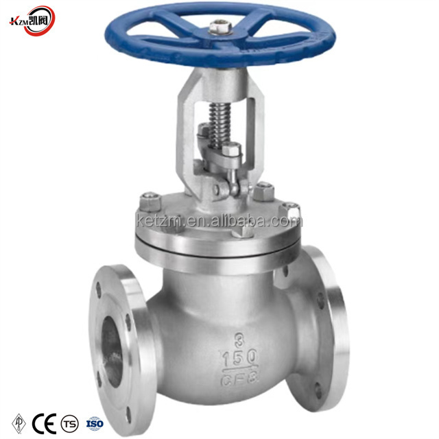 ANSI stainless steel globe valve 3inclass150 handwheel globe valve switch flexible flange stop valve