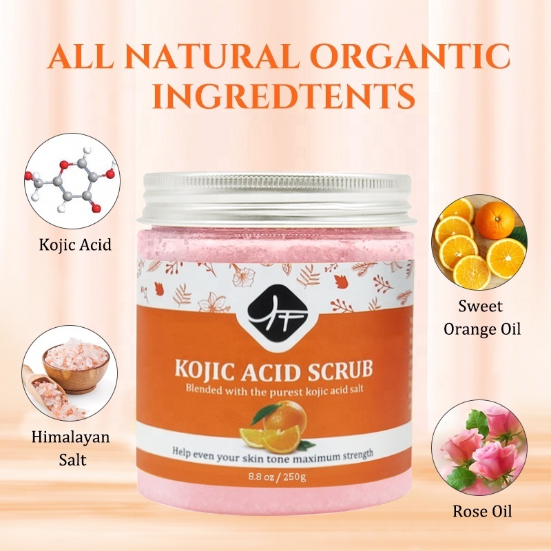 NEW Private Label Hot Selling Himalayan Salt Scrub Natural Body Scrub Exfoliate Skin Kojic acid Body Scrub for whitening Skin