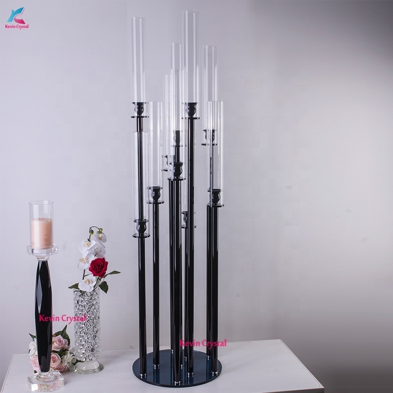 K-1171 black design tall table candlestick wedding centerpiece candelabra