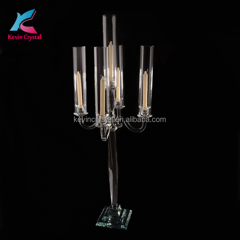 5 arms candle holder table centerpiece crystal candelabra wedding