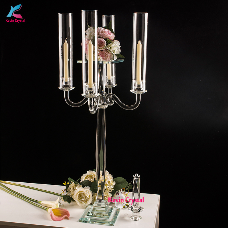 5 arms candle holder table centerpiece crystal candelabra wedding