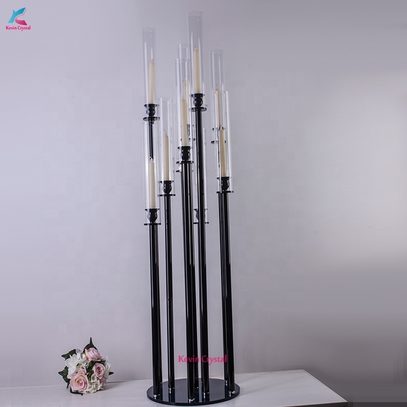 K-1171 black design tall table candlestick wedding centerpiece candelabra