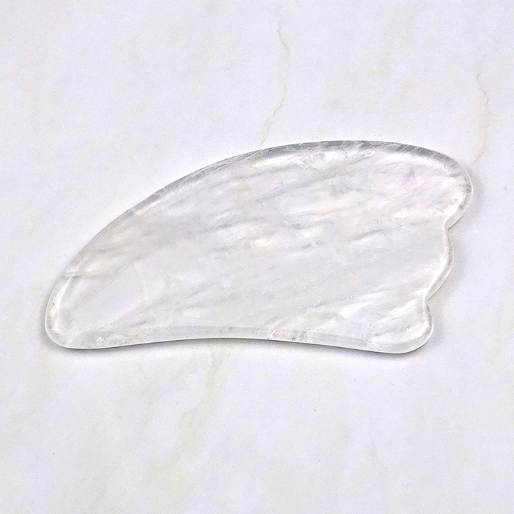 Horn Shape Gua Sha Clear Quartz Gua Sha Rock Crystal Guasha Gemstone Sculptor GuaSha Tool