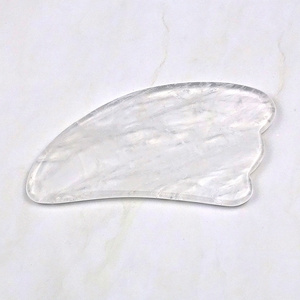 Horn Shape Gua Sha Clear Quartz Gua Sha Rock Crystal Guasha Gemstone Sculptor GuaSha Tool