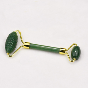 100% natural jade roller green aventurine jade face roller spiked facial massage roller