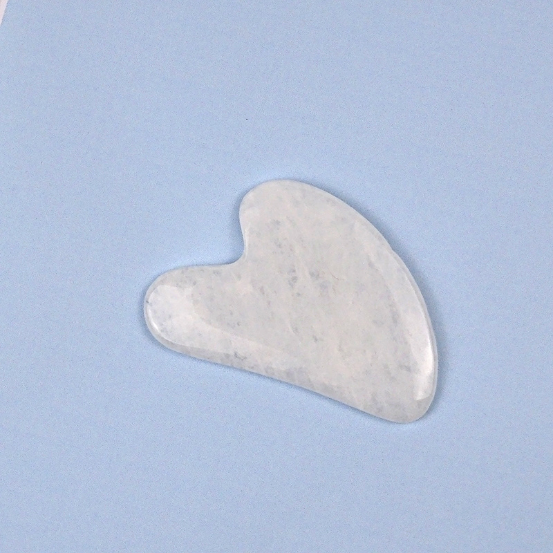 Ready to ship white jade gua sha tool facial massage white gua sha stone for face