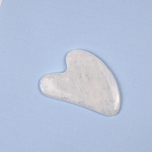 Ready to ship white jade gua sha tool facial massage white gua sha stone for face