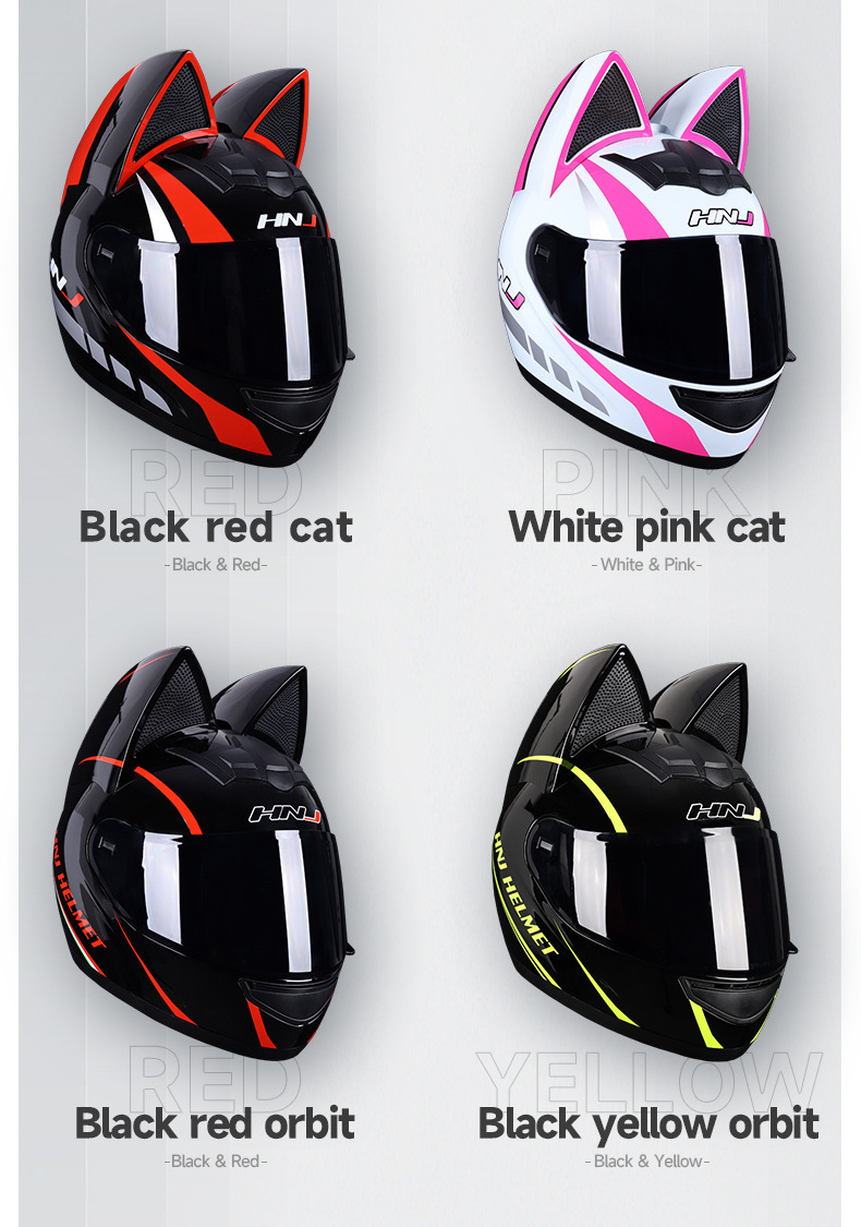 Woman Cool cat Anymal Series helmet Road motorbike Full Face Motorcycle Helmet With Clear Visor Bike Helmet