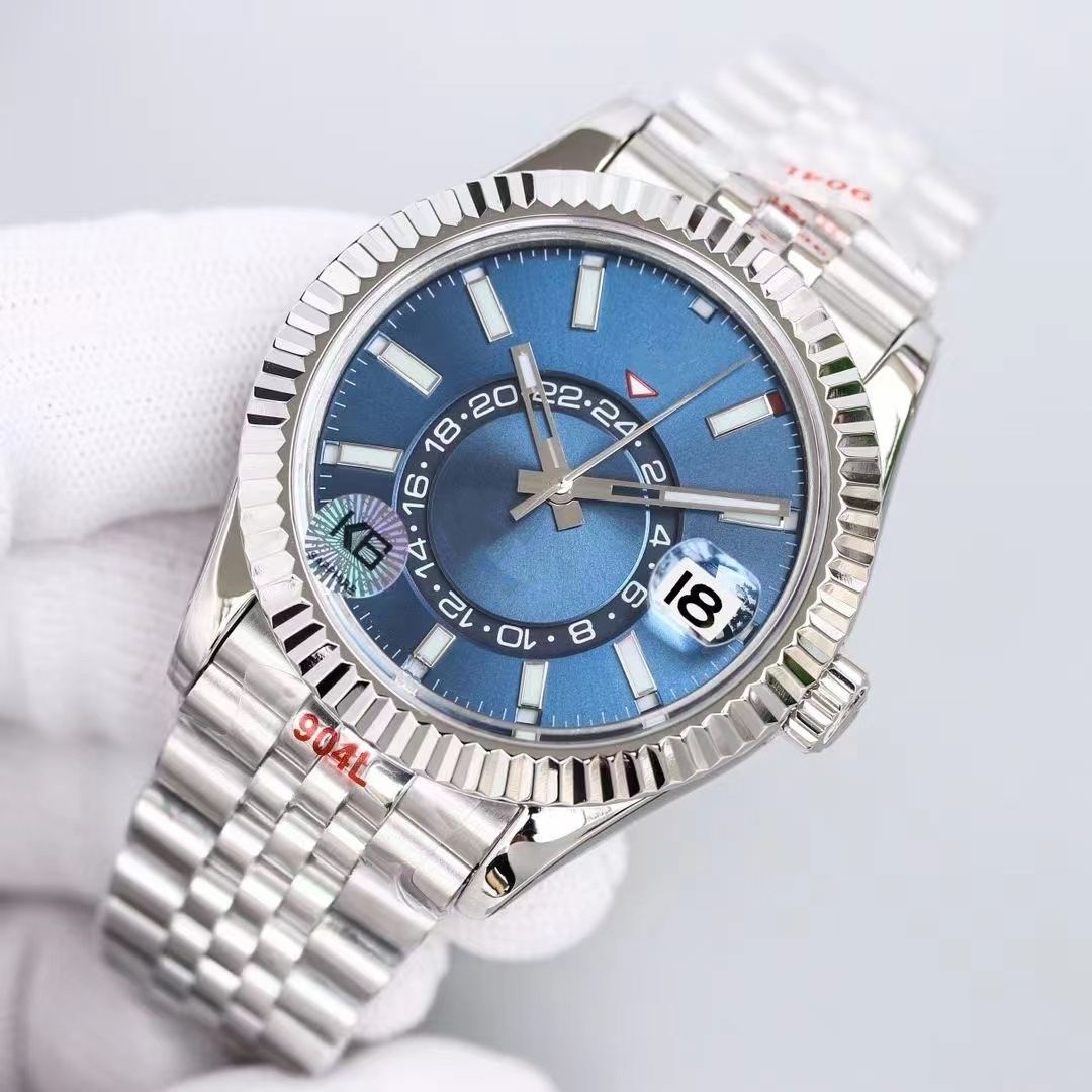 3A Quality Stainless Steel Strap Sapphire Mirror Rolxable Watches Skywalks Dial Waterproof Mechanical Man Watch