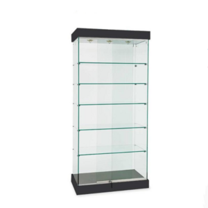 Custom 70 inch high full vision display showcase jewelry display glass counter