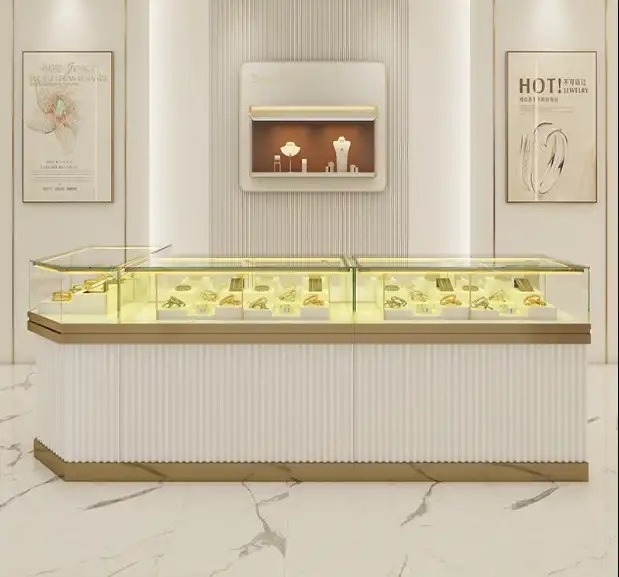 KEWAY Custom Glass Display Cabinet Jewelry Store Showcase, Jewelry Display Cases