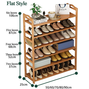 Custom wholesale simple environmental protection bamboo and wooden shoe rack