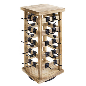 Keway 5 Tiers Easy Assemble Exquisite Wood 360 Rotating Jewelry Storage Display Tower Earring Display Stands for Selling