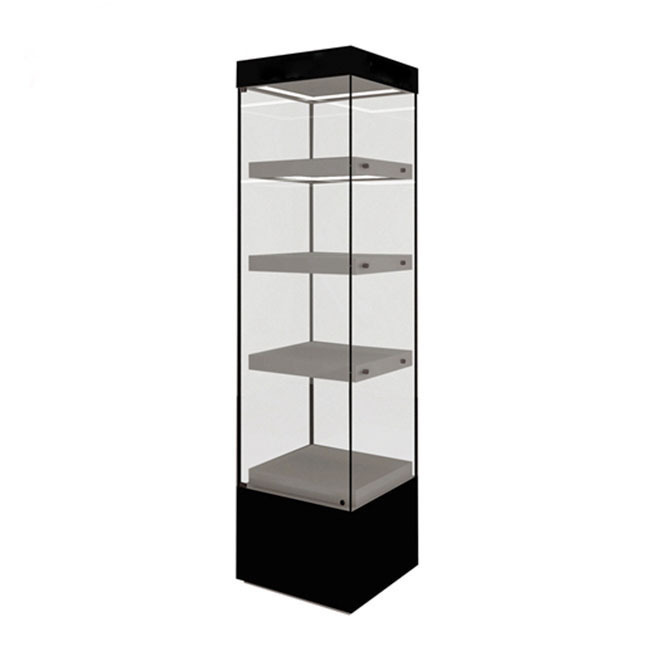 Custom fashionable mall aluminum store jewelry glass display cabinet with Storage Cabinet