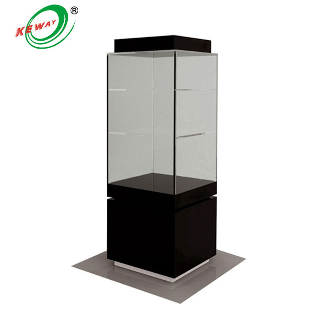 Custom fashionable mall aluminum store jewelry glass display cabinet with Storage Cabinet