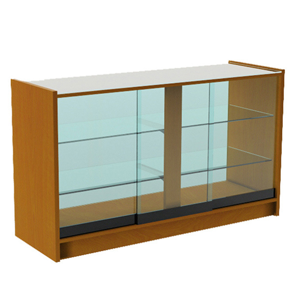 Checkout counter handbag shopping retail display case cabinet MDF board glass showcase