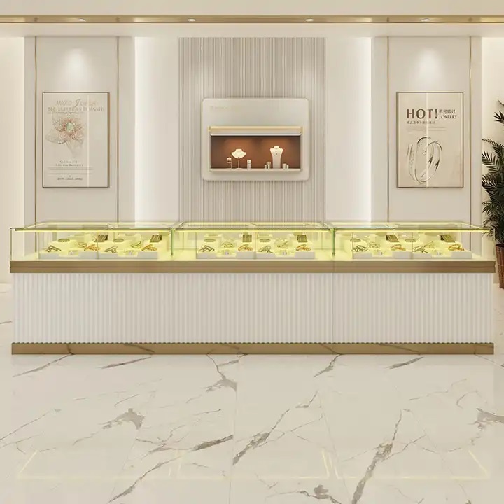 KEWAY Custom Glass Display Cabinet Jewelry Store Showcase, Jewelry Display Cases