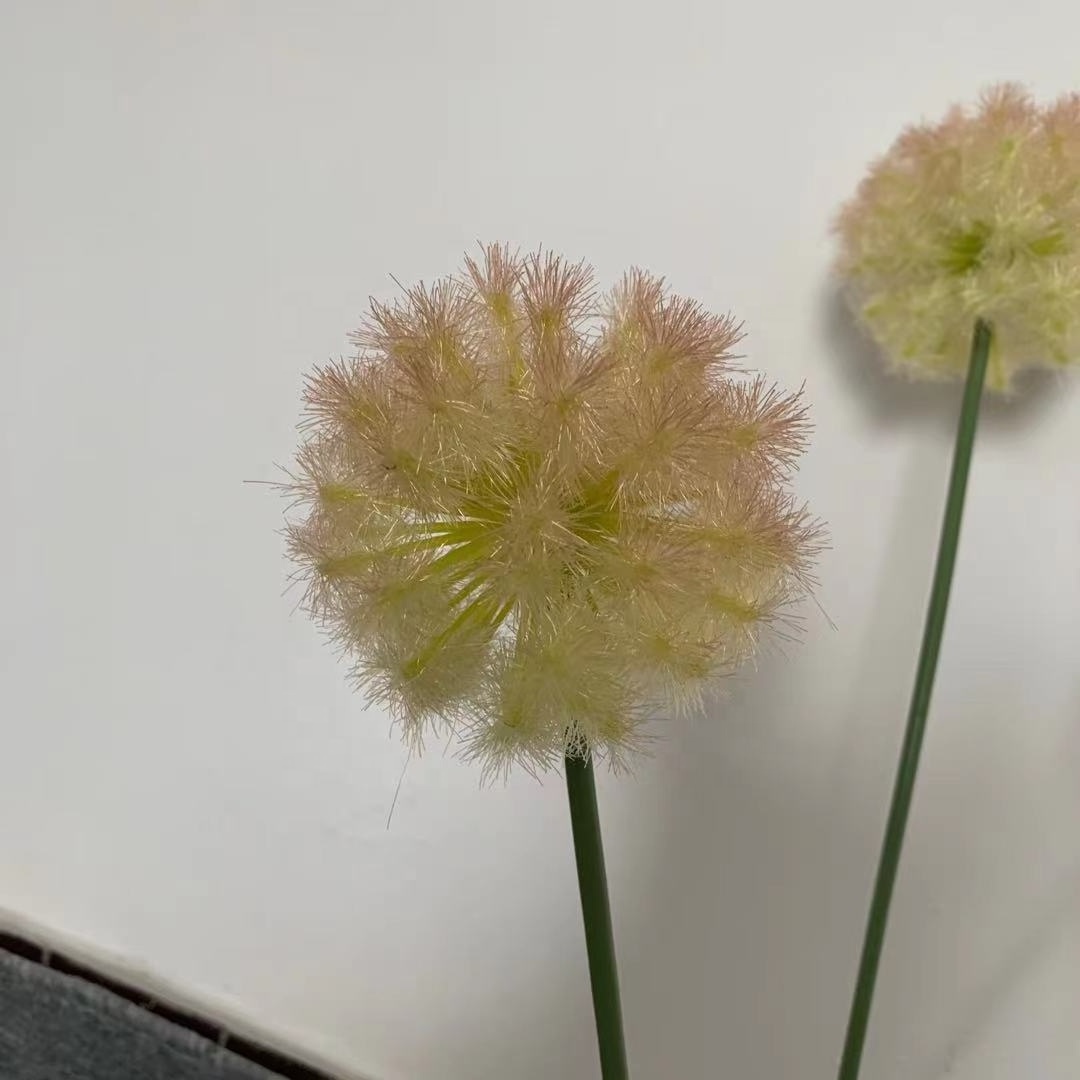 KEWEI T087 Realistic Artificial Dandelion Ball Silk Single Long Stem Dandelion Flower Home Decoration