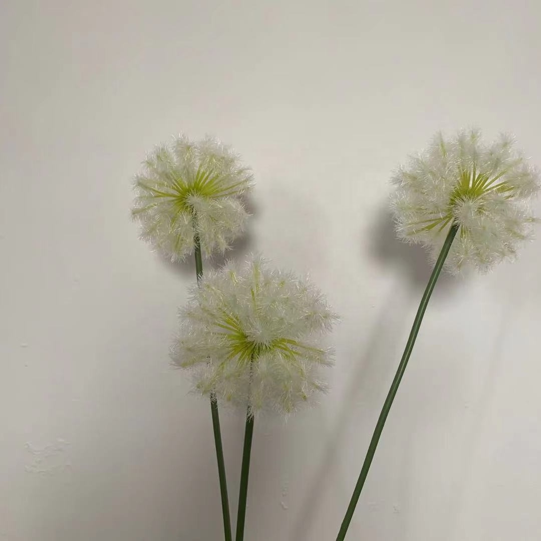 KEWEI T087 Realistic Artificial Dandelion Ball Silk Single Long Stem Dandelion Flower Home Decoration