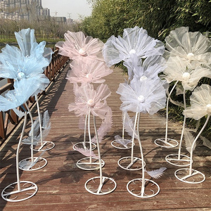 A-172 Wholesale Organza Flowers Large Rose Giant Poppy Flower Organza Standing Flower