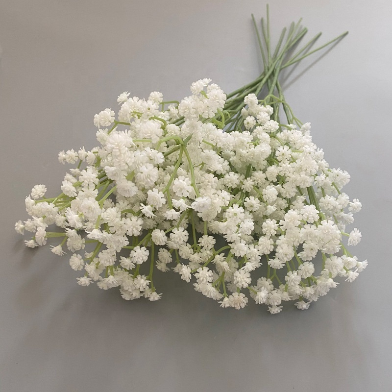 J-252 Wedding Flower Real Touch Plastic Faux Babysbreath Stem White Artificial Babysbreath Flowers