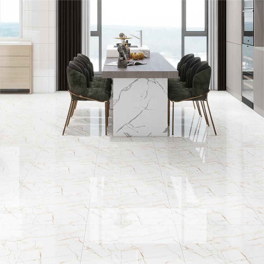 Cheap Pisos De Porcelanato 60x60 Polish Gold Vein White Floor Mable Tile Price