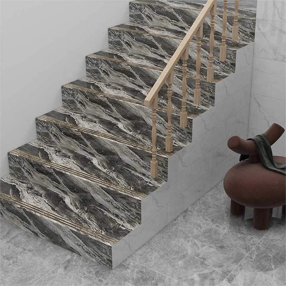 Foshan Hot Sale 470x1200mm Marble Porcelain Stair Tiles Step Non Slip