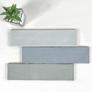 Light Blue Green 75x300mm Luxury Bathroom Use Balcony Ceramic Subway Wall Tile