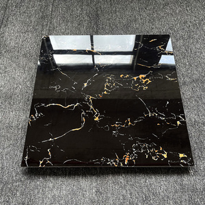 Cheapest Marble Porcelain Floor Tile Black Colors 60cm By 60cm Polished Stone Tiles Live Room