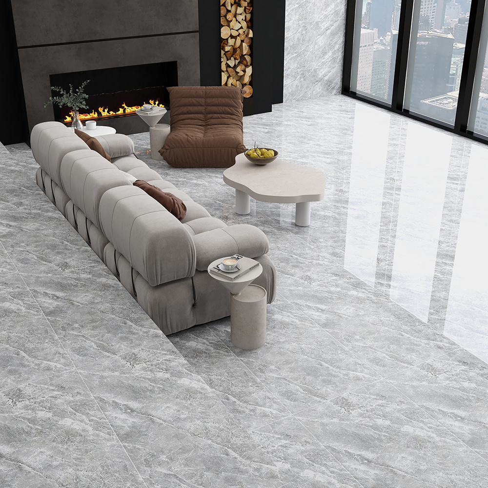 Grey Polished Glazed  Floor Marble Tiles 120x60