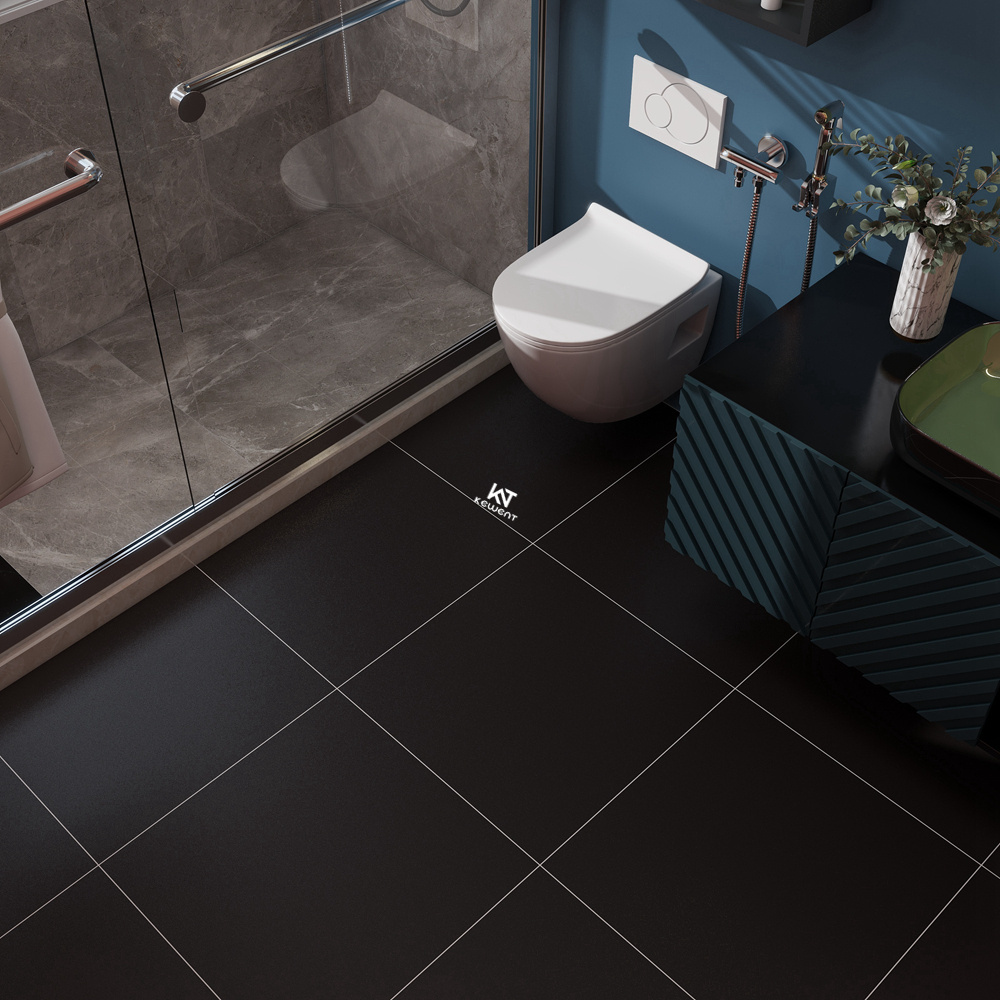 Bathroom 600x600 Matt Non-Slipery Black Porcelain Floor Tiles Anti Slip Tile Ceramic In China