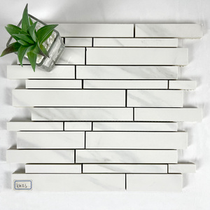 Discount Carrara white strip back splash wall tiles kitchen backsplash