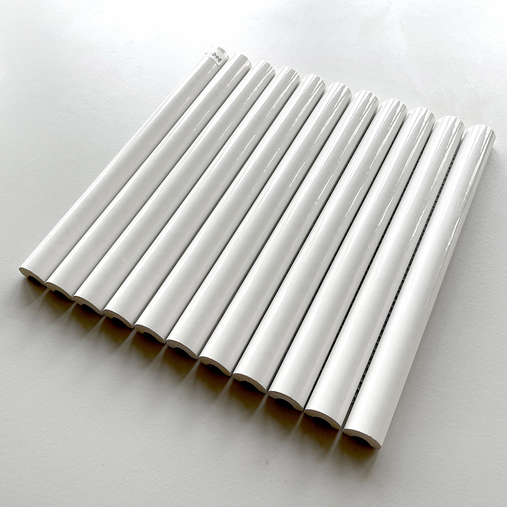 Foshan Factory Modern White Ceramic Strip Finger Mosaic Tile