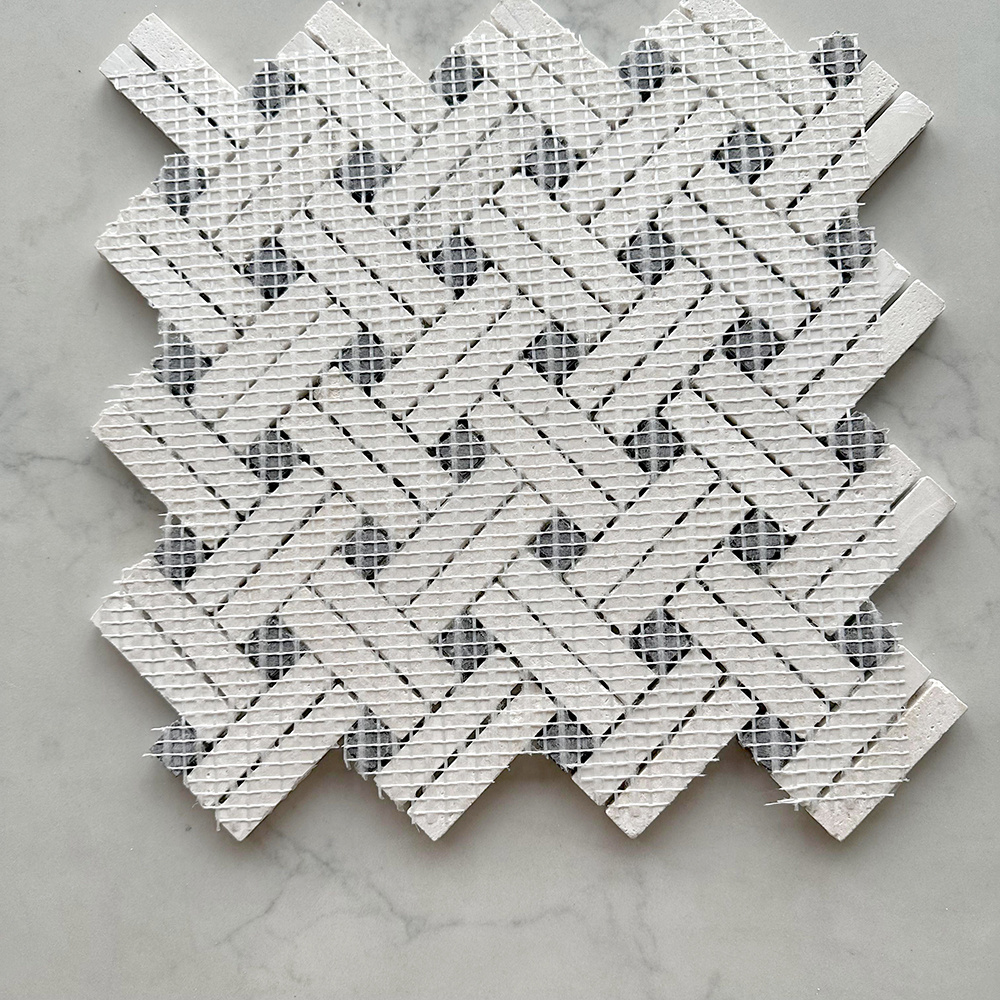 Basketweave Mosaic Marble Tile Mosaic For Bathroom Wall