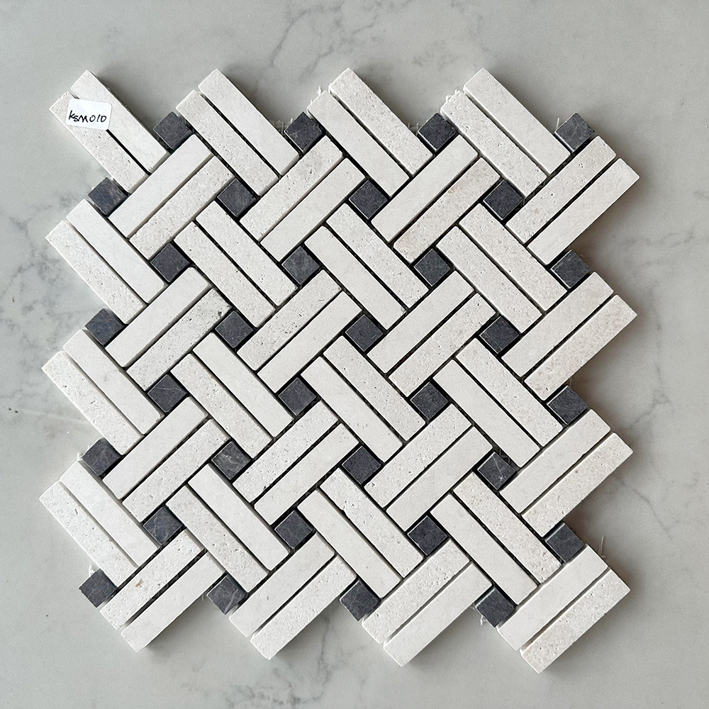 Basketweave Mosaic Marble Tile Mosaic For Bathroom Wall