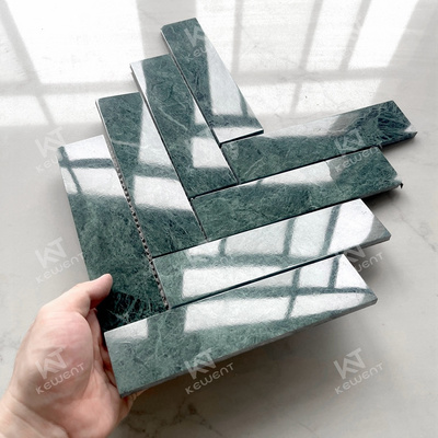 Wholesale Polished Herringbone Marble Look Bathroom Green Marble Mosaic Tiles