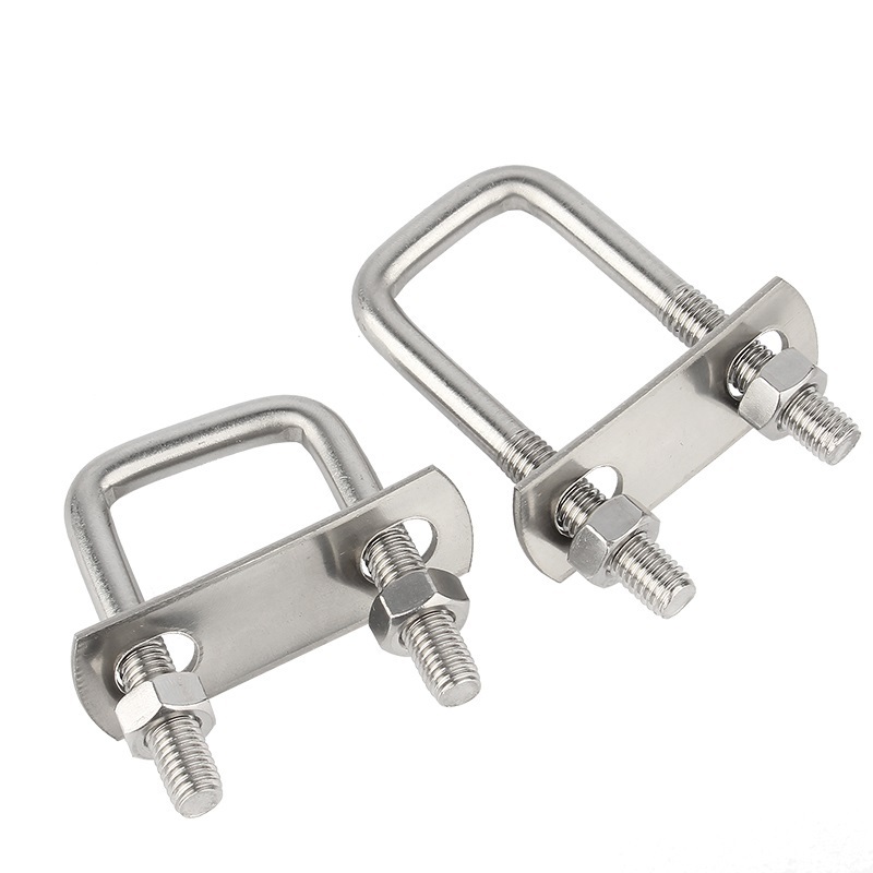 304 stainless steel square clamp U-shaped square card Right angle U-shaped screw