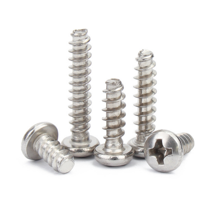 304 Stainless Steel Pan Head Cross Screw Round Head Flat Tail Self-Tapping Screw Cross Round Head Cut Tail Self-Tapping Screw Gb